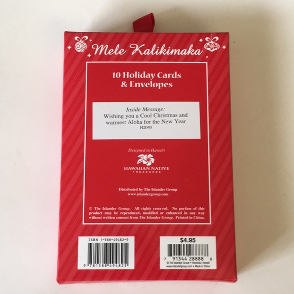 🦄 10 Holiday cards and envelopes, Hawaiian snowman - Picture 2 of 3